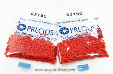 Непрозрачный красный глянц (93190) бисер 10/0 Чехия, 5гр.