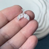Подвеска Хвост русалки с прозрачн. фианитами (латунь), 15,5х15мм, покрытие серебро, 1шт