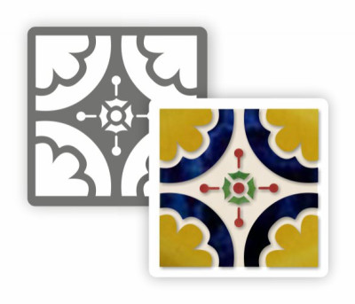 Трафарет, 15х15см, Плитка Азулежу № 9,(ПА1-9)