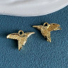Подвеска Колибри 3D, 16х13мм, латунь, позолота 18K, 1шт