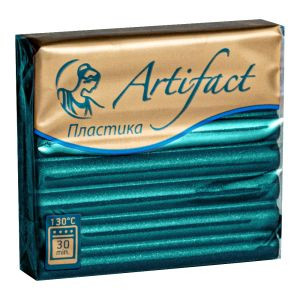 Полимерная глина Артефакт, Бирюзовый с блестками (262), 50гр