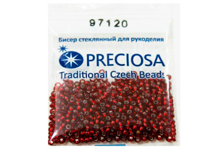 Красное вино глянцевый с серебряным прокрасом (97120) бисер 10/0 Чехия, 5гр.