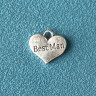 Подвеска Сердце со стразой и надписью Best man, 15х14мм, античное серебро, 1шт