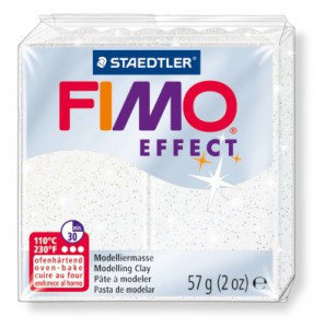 FIMO Effect в печке запекаемая масса, 56 гр, белый металлик