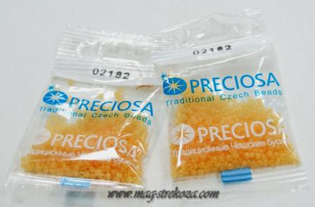 Полупрозрачный желто оранжевый (02182) бисер 10/0 Чехия, 5гр.