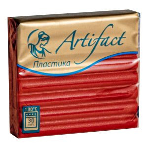 Полимерная глина Артефакт, Красный с блестками  (212), 50гр