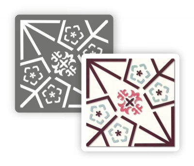 Трафарет, 11х11см, Плитка Азулежу №53,(ПА1м-53)
