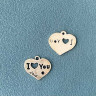 Подвеска Сердце  I LOVE YOU, 22х19мм, античное серебро, 1шт