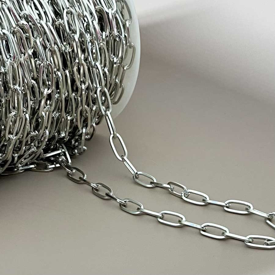 Цепь железная 6х12мм, платина, 1м