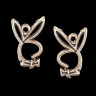 Подвеска-рамка мини Кролик playboy, 10х16мм, серебро