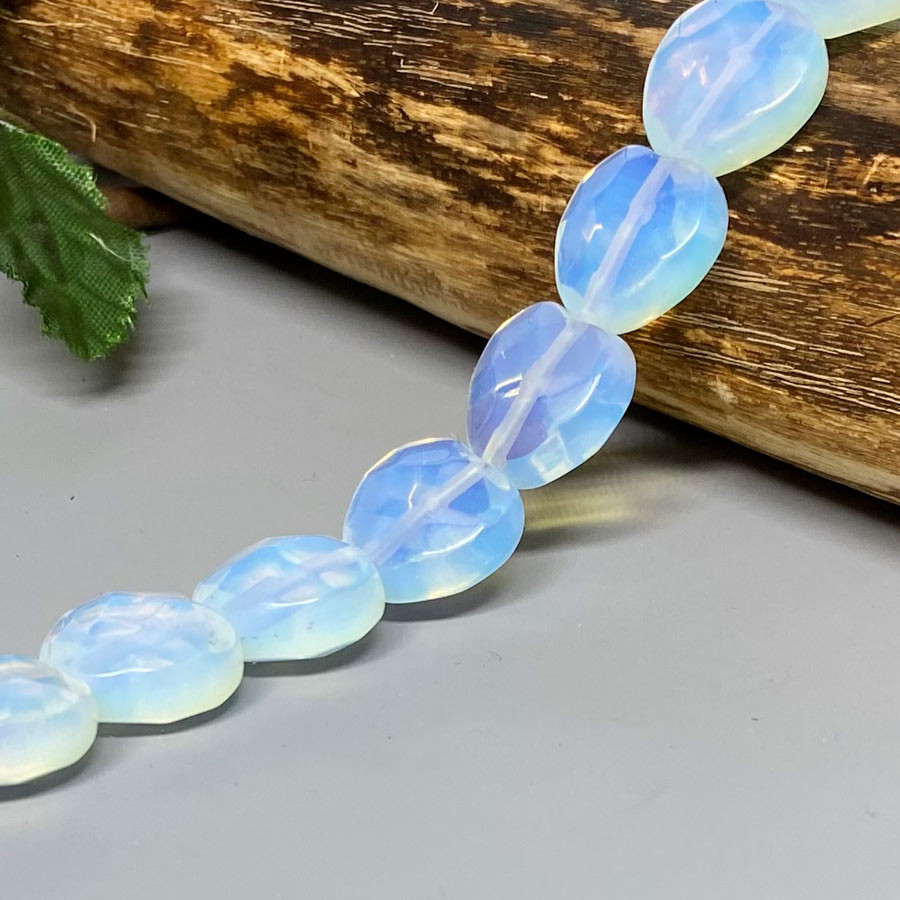 Бусины из опала Сердечки, 15мм, 2шт