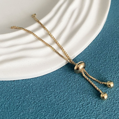 Замок-цепочка регулируем., латунь, позолота 18K, 7см, 1шт						