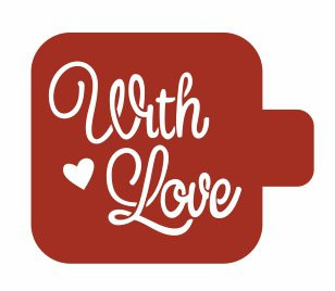 Трафарет-модуль, 9х9см, With love, (М9Нп-13)