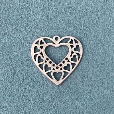 Подвеска Сердце с сердцами, 29х31мм, античное серебро, 1шт