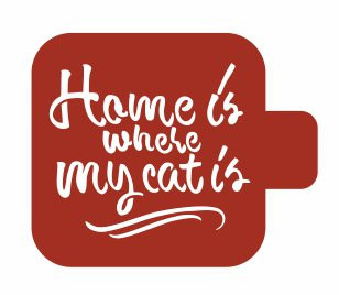 Трафарет-модуль, 9х9см, Home is where my cat's, (М9Нп-37)